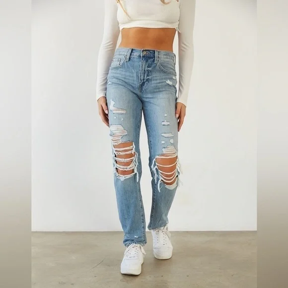 PISTOLA Presley Distressed Rock or Bust Jeans SIZE 25 - Picture 3 of 11